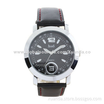 Fashion watch, trends and popular, quartz movement, leather strap